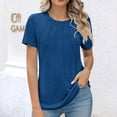 thumbnail image 2 of LYXSSBYX Summer Tops for Women Clearance under 5.00 Women's Short Sleeve Solid Color Basics Crewneck Casual Top Pullover T-Shirt, 2 of 9