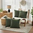 thumbnail image 2 of UIXE Decorative Throw Pillows Set of 4 with Inserts Included 17" x 17" Shredded Foam Pillow with Washable Removable Corduroy Cover for Sofa Living Room Bed, Green, 2 of 6