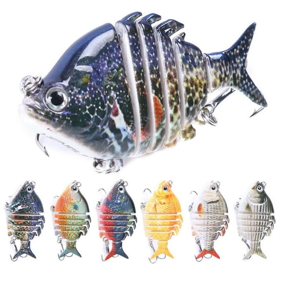 HENGJIA Fishing Lures, 6pcs Large Multi Jointed Fish Fishing Kits Slow Sinking Lifelike Swimbait Freshwater and Saltwater for Trout Bass Lures, 2.5"/0.33oz