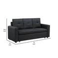 thumbnail image 5 of Benjara Ian 73 Inch Sleeper Sofa, Tufted Seats, Soft Black Linen, Solid Wood, 5 of 5