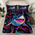 thumbnail image 2 of Castle Fairy 4-Piece King Sheet Set, Shark Ocean Design, 2 of 7