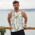 thumbnail image 6 of Gukieu Wisteria Flower Print Men's Quick Dry Fitness Vest, Round Neck Sleeveless Fitness Bodybuilding Top-X-Large, 6 of 7