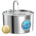 thumbnail image 1 of Fuente de agua para gatos GIOTOHUN de acero inoxidable 2.2L, 1 of 9