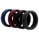thumbnail image 1 of Juego de anillos de boda de silicona de 2 capas con cepillo de 6 mm - Bordo de ROQ para hombres - Anillo de 4 x 7 mm, 1 of 1