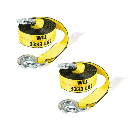 2 Pack 2"x20' Recovery Tow Strap with Forged Hooks - 10000 Breaking Strength Heavy Duty Towing Strap for ATV Accessories - Towing Rope for Towing Vehicles in Roadside Emergency