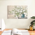 thumbnail image 3 of Elephant Stock White Bouquet Wall Art - Horizontal Canvas Wall Art - Living Room Wall Decor - Floral And Botanical Canvas - Pink And Beige Decor By Julia Purinton - 12" x 8", 3 of 8