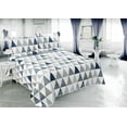 thumbnail image 1 of Marina Decoration Rich Printed Embossed Pinsonic Coverlet Bedspread Ultra Soft Bedding Summer Quilt Set with Shams, Modern Geometric Triangle Pattern, 1 of 6