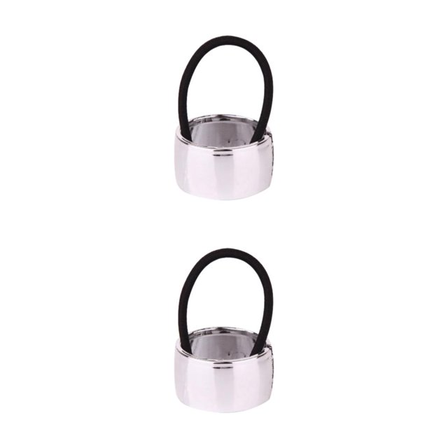 Guardurnaity Soporte de cola de caballo de resina ABS para mujer, repuesto de Color sólido portátil para mujer, lazo de pelo plateado para Plata 2Conjunto