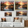 thumbnail image 4 of Designart "Canadian River At Dawn I" Sunrisesunset Floater Framed Wall Art Living Room, 4 of 5