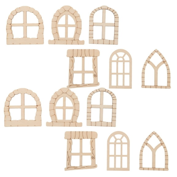 25pcs Unfinished Wooden Door and Window Set for DIY Miniature Garden Decor for Outdoor Spaces and Creative Craft Projects
