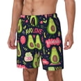 thumbnail image 2 of Uemuo Avocado Love Pattern Mens Swim Trunks Quick Dry Board Shorts with Mesh Lining, Stretch Beach Shorts Quick Dry No-Chafing Board Shorts-Large, 2 of 9