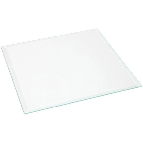 Plymor 6" Square, 3mm Thick Beveled Clear Glass, Pack of 2