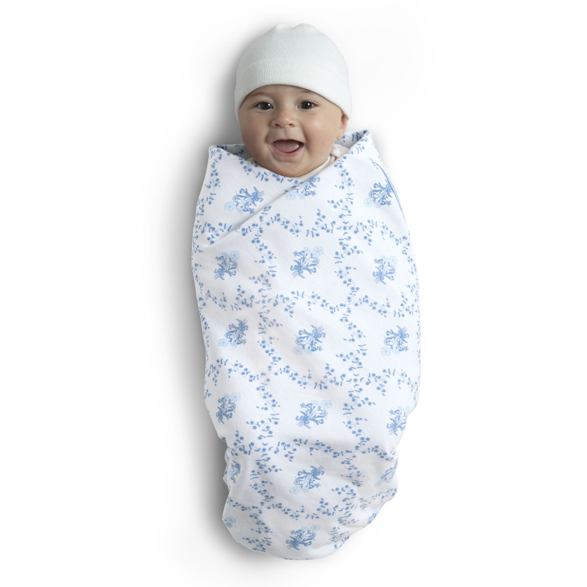 Delta Children 100% Organic Jersey Cotton Baby Receiving Blankets for Girls and Boys – 30x40 Inches - GOTS Certified (Pack of 2), Blue Botanicals