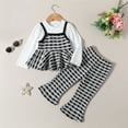 thumbnail image 2 of LUOGENLI Toddler Girl Summer Outfits 4T-5T 4th of July Toddler Girls Long Sleeve Striped Prints T Shirt Pullover Tops Bell Bottoms Pants Outfits 4th of July Outfits Girls 2T 2-3 Years, 2 of 7
