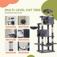 thumbnail image 6 of JIOABL 66" Multi-Level Cat Tree Tower with Hammock, Large Condo, Climbing Plates, Plush Toy, Kitty Playing House, Dark Gray, 6 of 8