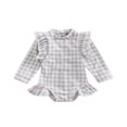 thumbnail image 1 of QJUHUNG Kid Baby Girls One Piece Swimsuit Long Sleeve Zipper Swimwear Ruffle Rashguard Bathing Suits Beachwear, 1 of 9
