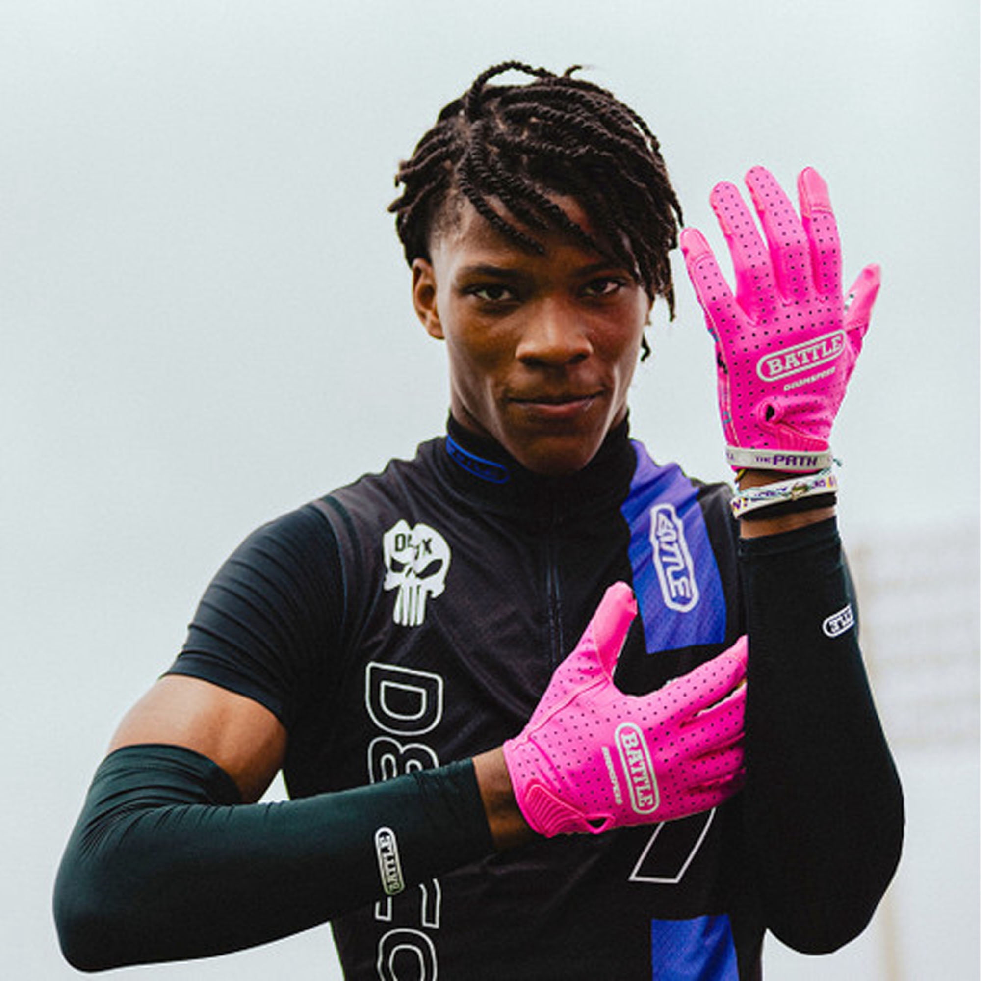 Battle Sports Adult  "Money Man 3.0"  Doom Speed Receiver Football Glove - Pink - 2XL