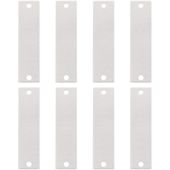 30 Pack 2x1/2 Inch Aluminum Stamping Blank Tag Rectangle Links with 2 Holes and Storage Box for Necklace Bracelet Dog Tags Making