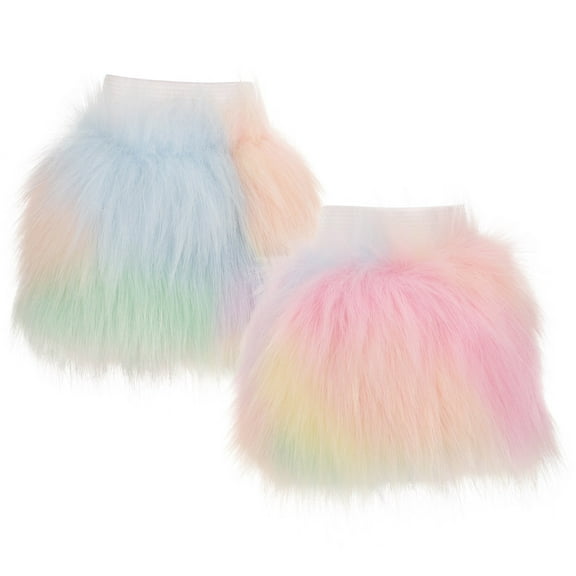 Himition 1 Pair Furry Wrist Cuffs Arm Warmers Women Handcuffs Female Arm Warmers Cuffs