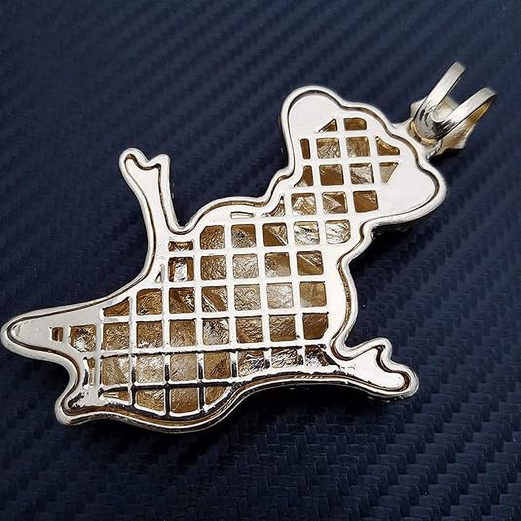 Hip Hop Iced Large Doughboy Pendant & 36" 4mm Franco Chain Necklace - 14K Gold Plated