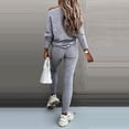 thumbnail image 2 of Ladies Womens Two Piece Outfit Long Sleeve One Shoulder Pullover Tops And Long Pants Tracksuit, 2 of 3