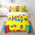 thumbnail image 2 of Manfei Cartoon Truck House Bedding Twin Size,Rainbow Building Block Comforter Sets with Sheets,Bricks Watercolor Gradient Bedding Sets Twin Size,Lightweight Bedroom Decor Reversible,7pcs, 2 of 7