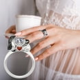 thumbnail image 1 of Bague de Fiançailles Ajustable pour Femmes avec Zircons Ronds Étincelants et Ouverture Élégante, Bijou d'Alliance, 1 of 5