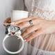 thumbnail image 4 of Anillo ajustable con abertura, circonitas de corte redondo, anillos de boda para mujer, anillos de joyería para mujer, 4 of 7