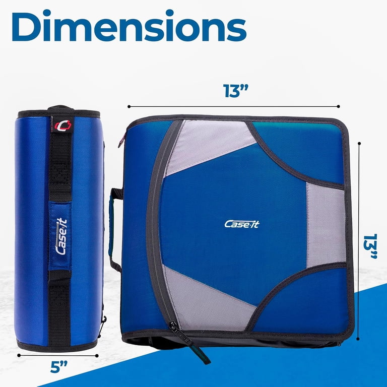 Case it King Size Mighty Zip Tab Binder, 3 Rings, 4