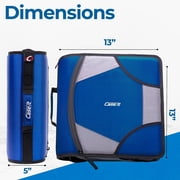 Case It King Sized Zip Tab 4 3-Ring Zipper Binders D-Ring Blue (D-186 BLU) D-186-MBLU