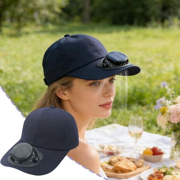 Gmogad Solar Fan Hat with Built In Cooling Fan and Solar Charging Panel, Portable Sun Protection Baseball Cap with 3 Speed Adjustable Airflow for Outdoor Fishing Hiking Gardening Travel