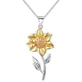 thumbnail image 1 of Collar o anillo con colgante de girasol de plata de ley S925, joyería para mujer de 18.0 in, 1 of 5