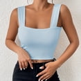 thumbnail image 2 of SHenli Women's the Shoulder Short Sleeve Tops Curved Hem Business Casual Work Shirts Modal Henley Adjustable Going Out Cami Tee, 2 of 4
