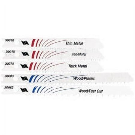 UPC: 0045325300848 | Vermont American 30084 – 5 Pc. Bimetal U-Shk Jigsaw Blade Set