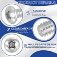 thumbnail image 4 of Uxcell Vis de Machine à Tête de Poêle, Vis Rondes en Acier Inoxydable 304 pour Armoire 50 1/4-20 x 5/16 Pouces, 4 of 7