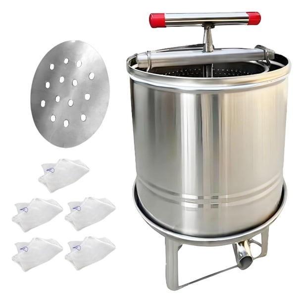 Extractor de miel para vinificación, equipo práctico de producción de miel de acero inoxidable. 5 bolsas de filtración