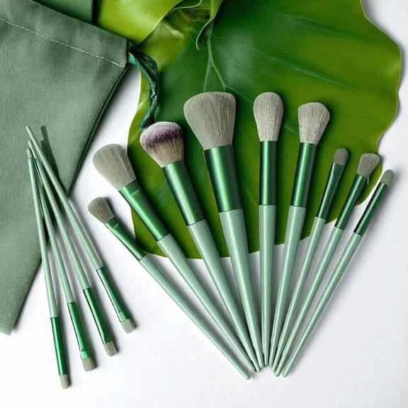 13-piece makeup brush set, soft-bristled makeup brush set, essential for beginners (two colors available)
