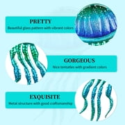 Liffy 2 Pack Metal Jellyfish Wall Decor-Blue Jellyfish Ocean Wall Art for Bedroom,Bathroom,Kitchen 7.8 x 15 inches
