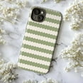 thumbnail image 5 of Minimalist Wavy Stripe Phone Case, Sage Green & Cream Aesthetic Patterned Phone Cover, Modern Retro Vibe for iPhone 16 15 14 13 12 11 Pro Max Plus Mini, 5 of 6