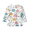 thumbnail image 3 of XADYUY Girls Tshirts 8-10 Years Old Summer 3/4 Sleeve Toddler Girls T-Shirts Pumpkin Graphic Tshirt Cute Crewneck Cotton Loose Tee Tops Girls 14-16 Years,Multicolor, 3 of 4