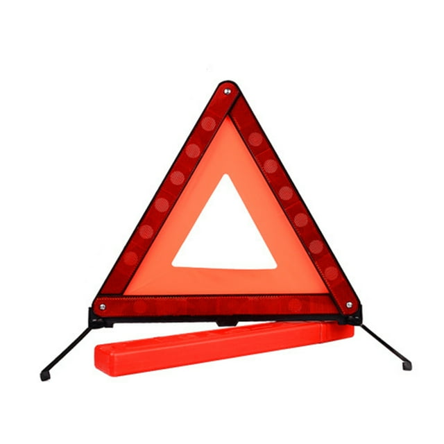 Triangle Réflecteur d'Avertissement Sécurité Panneau d'Arrêt Réflecteur Signal Voiture Urgence Sécuritaire Trousse Triangle Rouge