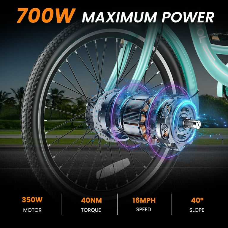 MOONCOOL 350W Electric Trike for Seniors, 3-Wheel E-Bike