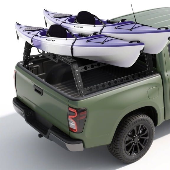 LEDMOMO 1Set Adjustable Black Truck Ladder Rack Cargo Carrier with Crossbars for Industrial Use