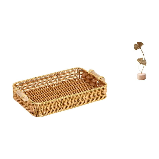 Escultura De Cesta De Frutas Con Hojas Tejidas, Cuenco Para Servir Aperitivos Con Figurita De Hoja De Metal, Artesanía Nórdica, Adorno Creativo Para Mesa, Fiesta, Decoración Del Hogar