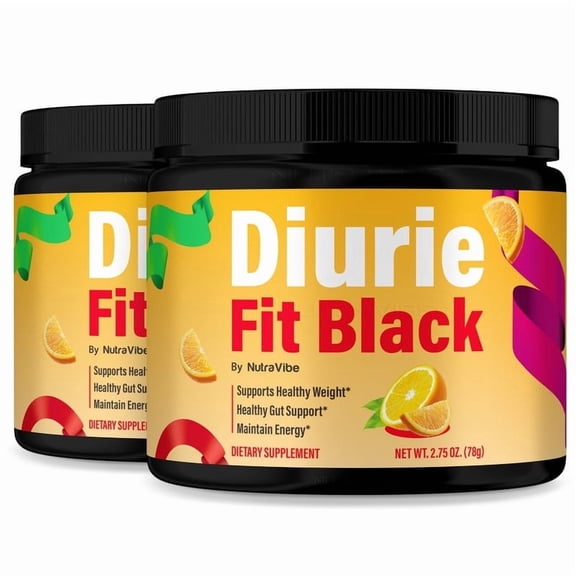 (2 Pack) Diurie Fit Black Powder – Daily Formula to Help Fuel Natural Energy, Support Recovery, and Keep You Moving for Active Living, Keto-Friendly Blend, Easy 1-Scoop Formula Everyday (60 Servings)