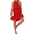 thumbnail image 1 of WILLBEST Vestido De Mujer Elegante Top De Verano Sin Mangas Con Ribete De Volantes Para Uso Diario Y Vacaciones Ideal Para Todas Las Estaciones Lavable A Máquina Y A Mano, 1 of 3