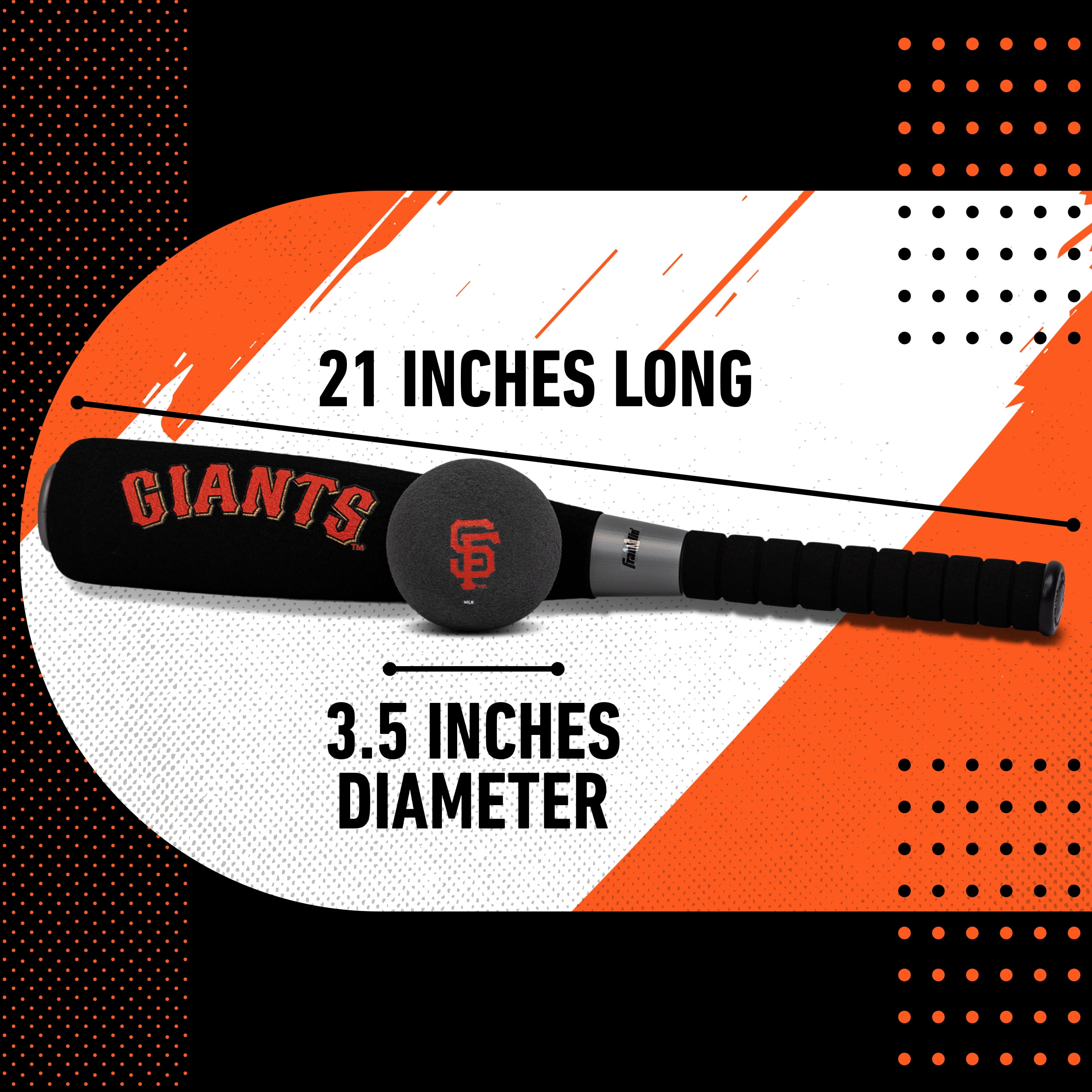 Franklin Sports MLB San Francisco Giants Foam Bat + Ball Set, 21 in