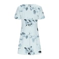 thumbnail image 5 of Xuniizn Summer Dresses for Women Floral Print V Neck Ruffle Sleeve Beach Flowy Sundress Holiday Casual Breathcble Slim A-Line Boho Midi Dress, S-2XL, 5 of 5