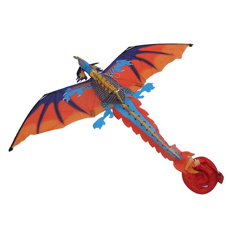 Large 3D Nylon Kite Flying Dragon Kite with 100m Line Family Outdoor Sports JKU 