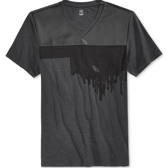 I.N.C Womens Spray Paint Basic T-Shirt, Grey, X-Large